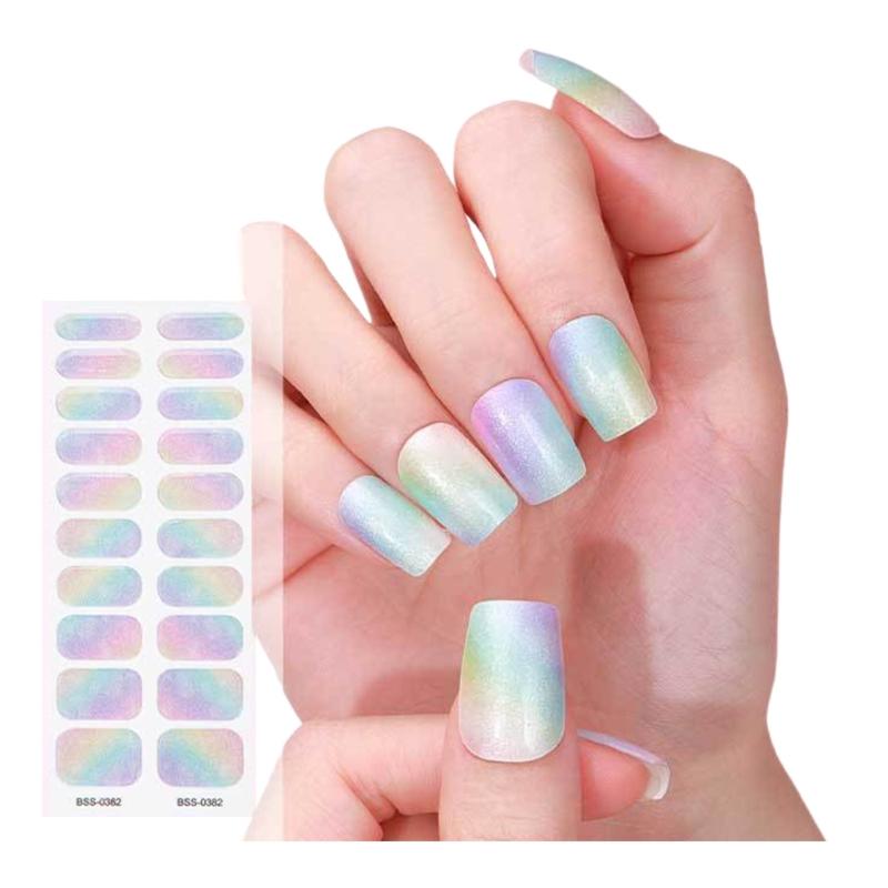 Semi Cured Gels Nails Stickers Nails Polish Strips Korean Style Gels Nails Strips Nails Art Decortions for Party