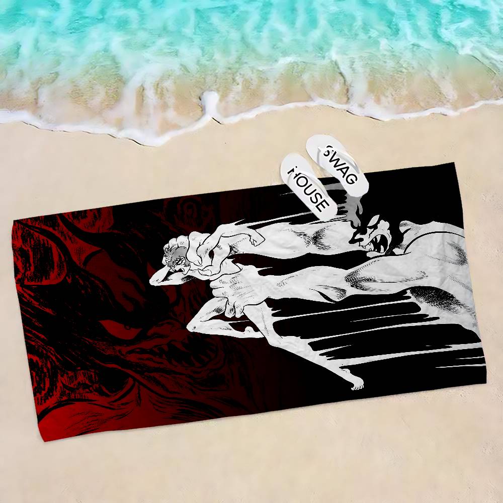 Devilman Crybaby Anime Bath Towel Microfiber Soft Water Absorbing Breathable For Girl Kids Decorative Cartoon Beach Towel
