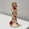 Hugging Rose Goddess Statue Resin Red Rose Girl Figurine Sculpture Home Office Desktop Bookshelf Decoration Ornament