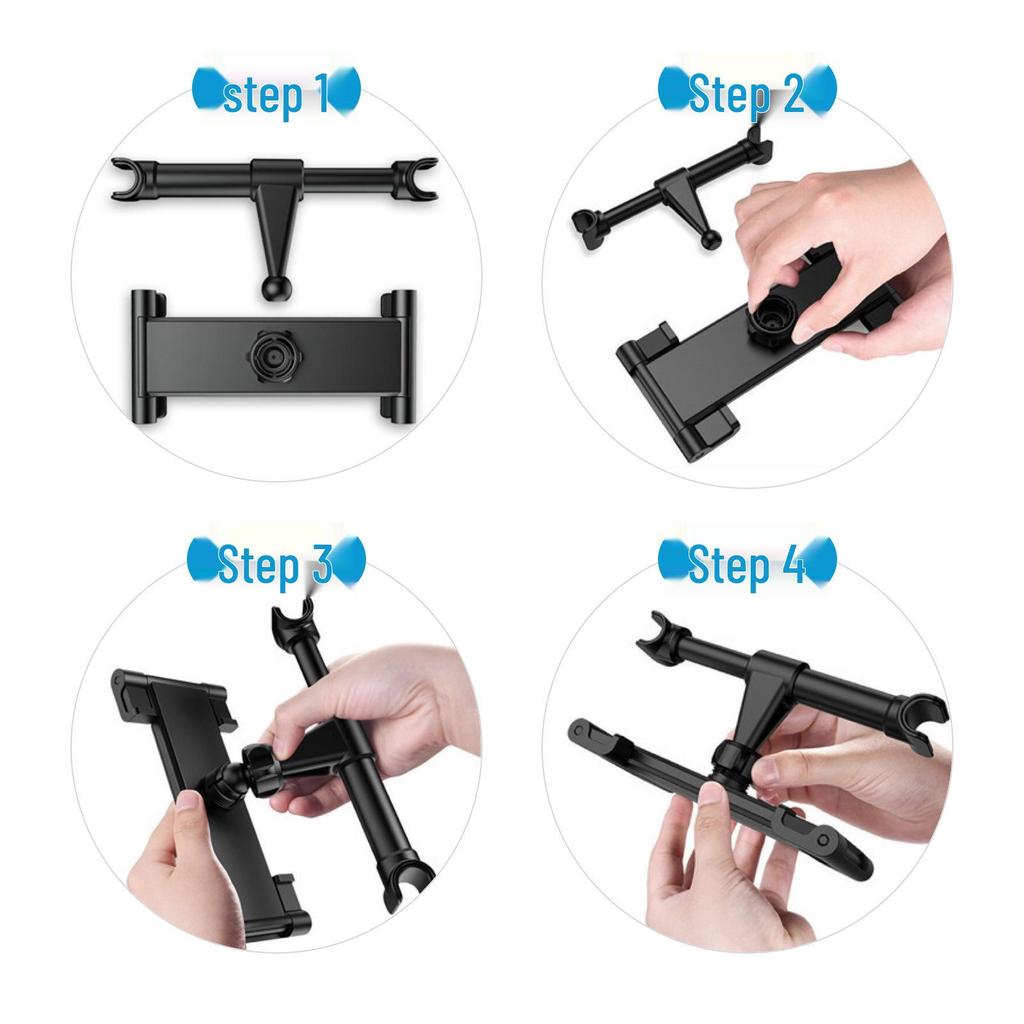 Car Rear Seat Headrest Mount: Multifunctional Tablet & Phone Holder with Back Cushion