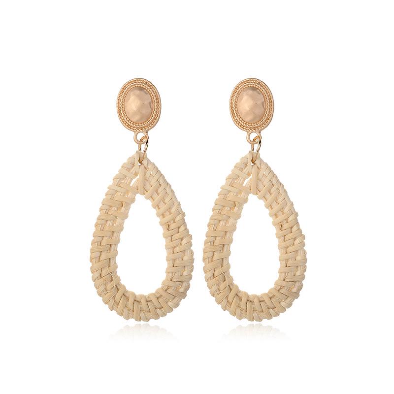European  American Water Drop Fashion Woven Stud Earrings