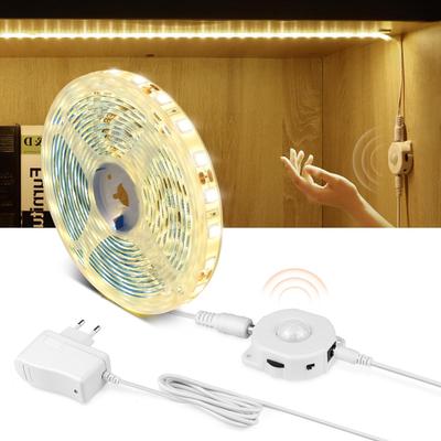 LED-Unterschrankleuchte, LED-Streifen, 5050 LED-Lampe mit kabellosem PIR-Bewegungssensor, DC 12 V, Küchentreppe, Kleiderschrank, Bettseitenlicht mit EU-Stecker