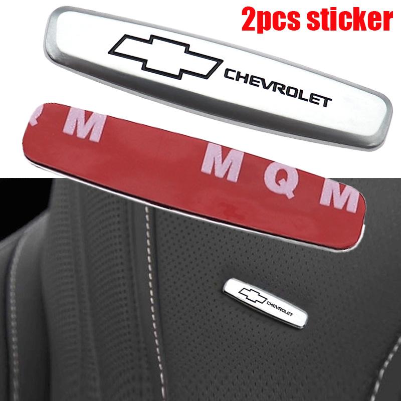 2 pezzi/1 paio 3D Chevrolet metallo Emblema Sedile Auto Clip Interne Auto Decorazione Console Badge Adesivo Accessori Emblema Auto