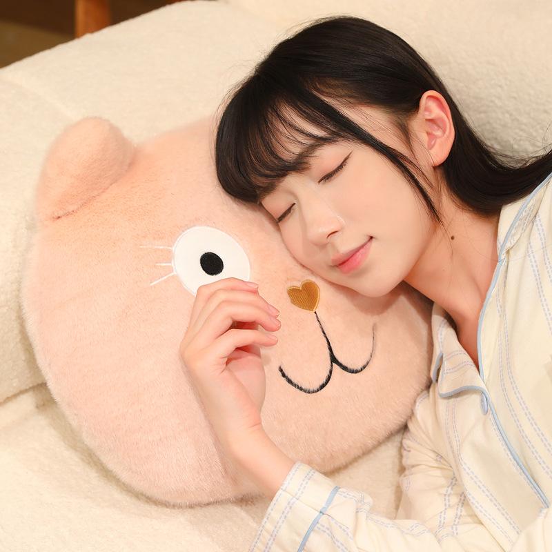 Cartoon Cat Face Cushion Pillow for Sofa, Car, or Seat