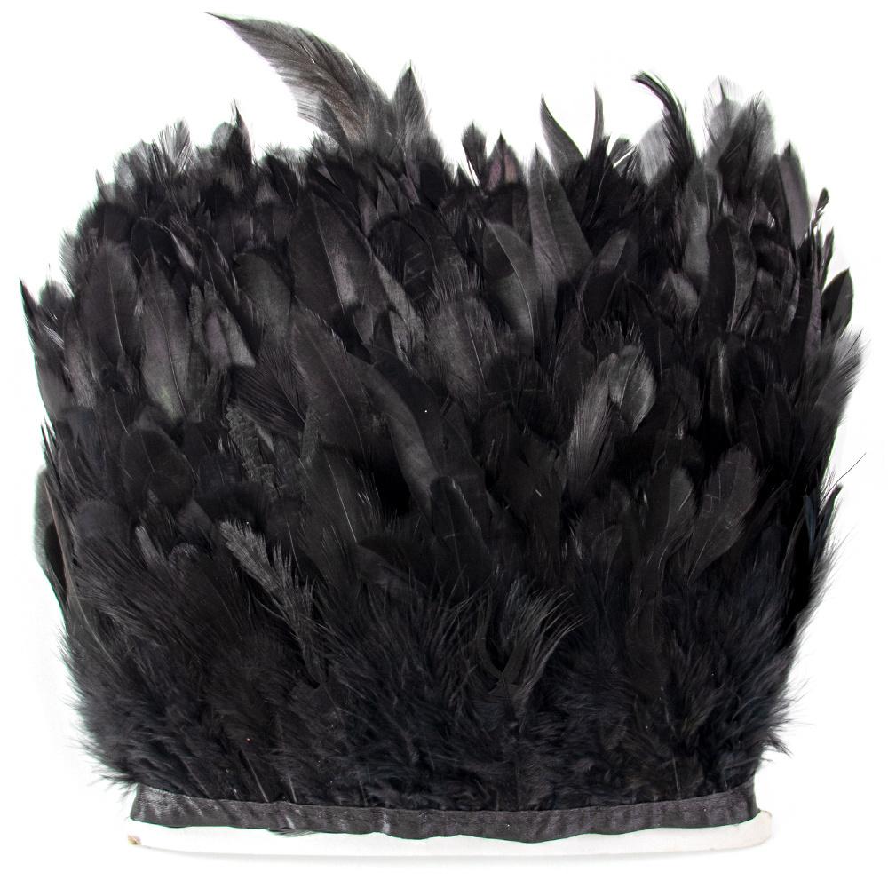 

1 Meters Natural Rooster Feathers Trim Ribbon Chicken Feather Fringe Trimmings For Sewing Plumes Skirt Accessories Home Decor чёрный