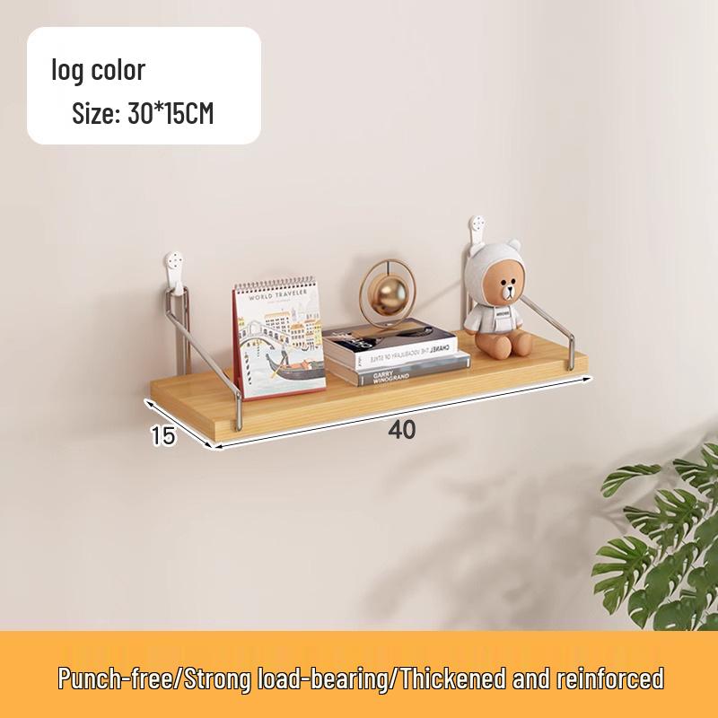 Punch-Free Floating Wall Shelf - Living Room Wall-Mounted Bookcase & Storage Rack