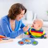 Piatto da Cena in Silicone Ciotola per Bambini, Ciotola Divisoria a Forma di Granchio Cartone Animato, Allenamento Ausiliario Anti-caduta
