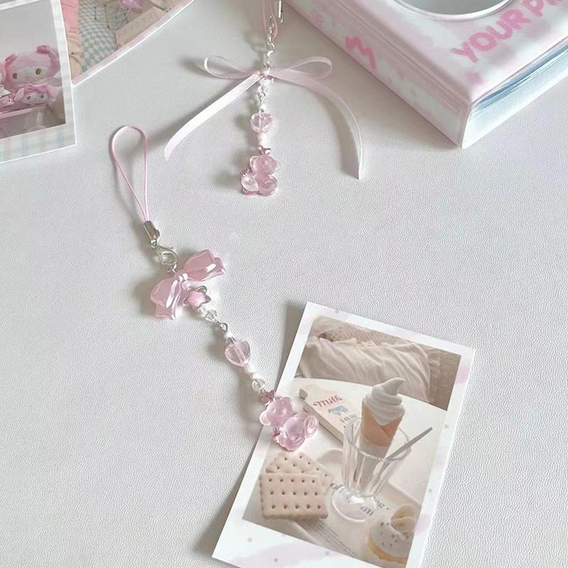 

Милый медведь бант бисер шарм телефон цепочка ремешок брелок подвески украшение для сумки для ключей кулон