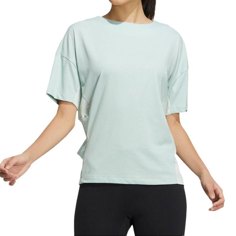 

Adidas Мягкая удобная повседневная дышащая спортивная футболка с коротким рукавом для женщин, топы светло-зеленого цвета HE5179 XS