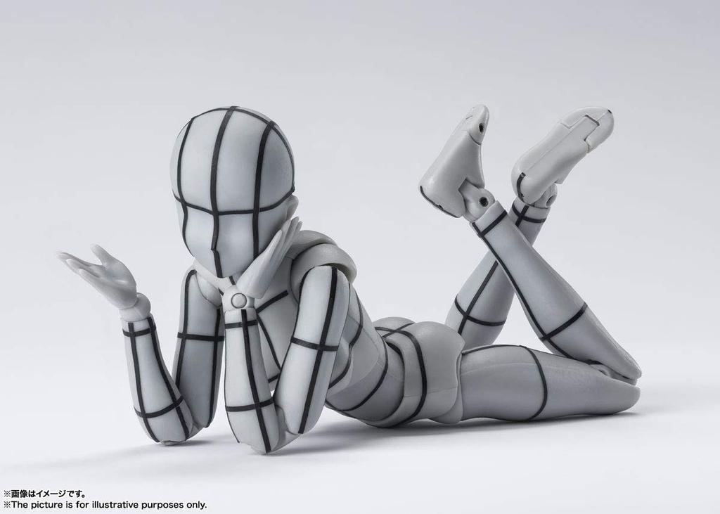 TAMASHII NATIONS Barevná 135mm malovaná pohyblivá figurka SHFiguarts Body-chan -Wire Frame- (Gray Ver.) Cca. PVC a ABS