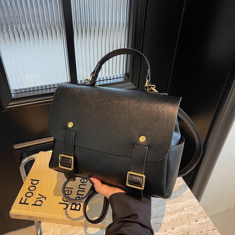 

Нишевый дизайн ретро рюкзак женский новый осенне-зимний высококлассный повседневный на плечо сумка-мессенджер чёрный