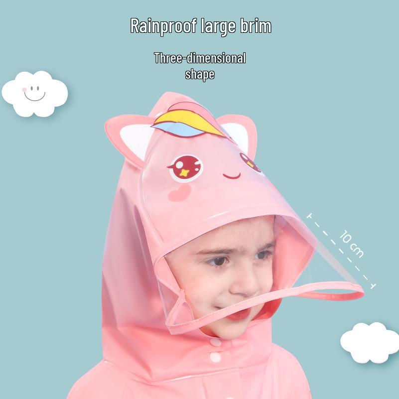 Kids' Cartoon Raincoat for Toddlers & Students - Waterproof Rain Cape with Seat Cover