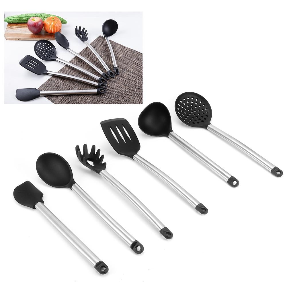 6-teiliges Set Silikonlöffel Spatel Set Antihaft Backen Kochwerkzeuge Küchenzubehör