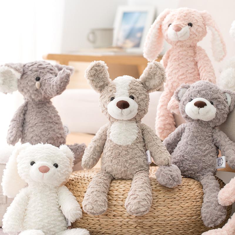 Super Morbido Gambe Lunghe Giocattolo per Calmare il Bambino Coniglio Rosa Orsetto Grigio Cane Elefante Unicorno Peluche Bambola Giocattoli Per Bambini