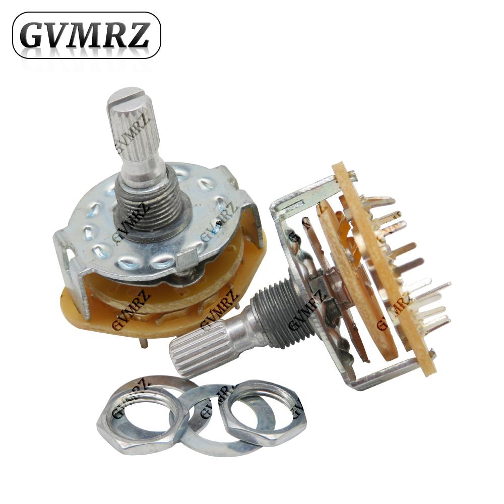 RS25 Rotary Band Switch 1P11T 2P4T 2P5T 2P6T 3P3T 3P4T 4P3T with Mounting Screw & Washer