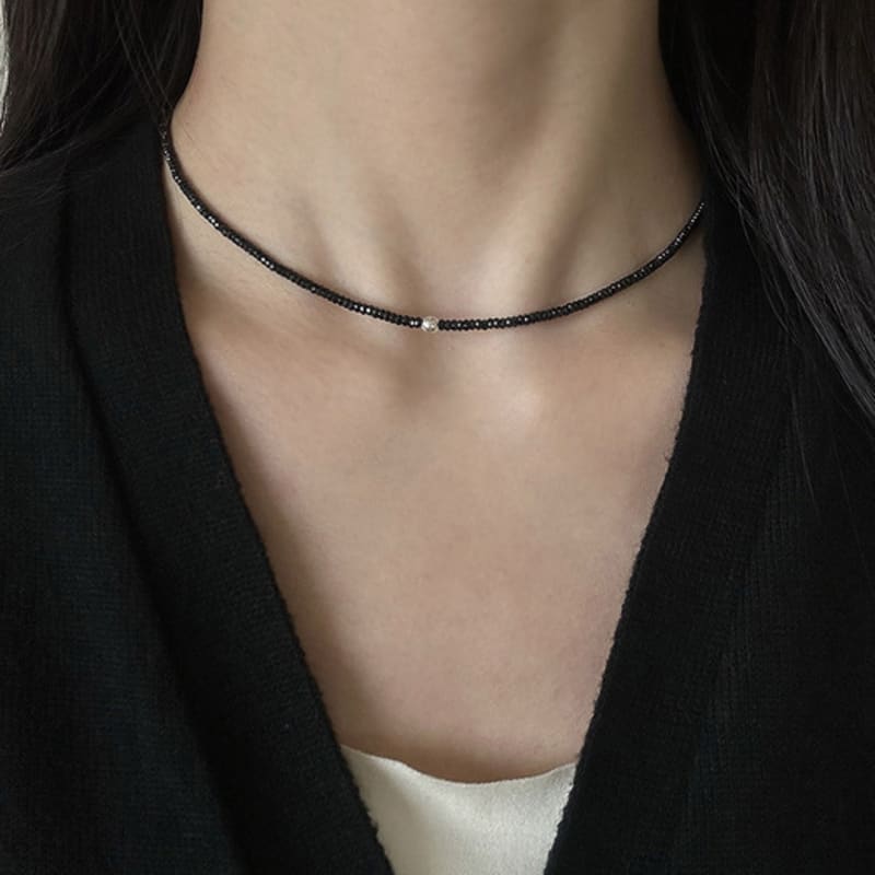 Mosxe [925silver] Twinkle Stone Necklace (2type)