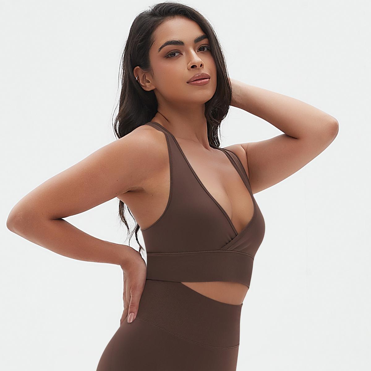 Auroth женский бюстгальтер для йоги дышащий быстросохнущий спортивный топ ударопрочный — фото 6