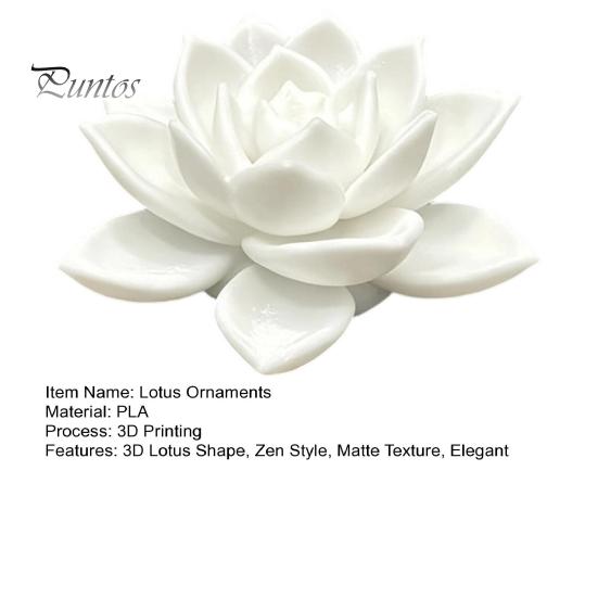 Meditation Room Decor 3D Printed Lotus Figurine, Elegant Incense Holder, Zen Oriental Aesthetic Ornament Style Table for Tea Yoga Space