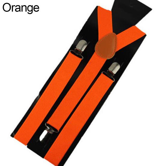 Men'S And Women'S Candy Color Clip Type Elastic Suspenders With Y-Shaped Adjustable Brackets Gifts