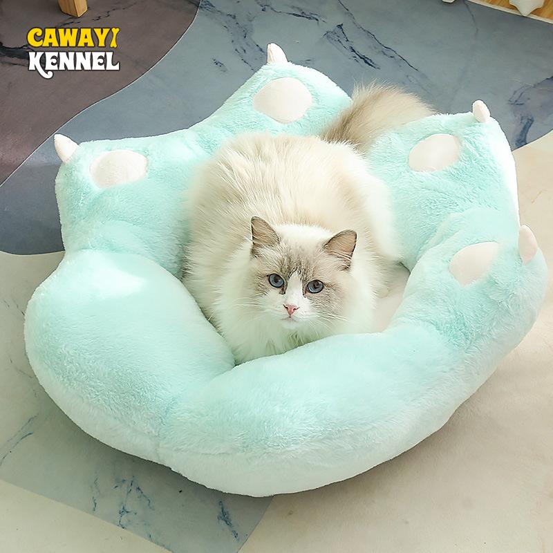 

Питомник Cawayi, зимняя теплая кошачья кровать, круглая подушка, кровать, дом, креативная кошачья лапа, плюшевое гнездо, милый мягкий коврик для кошек, кровать для собак, товары для домашних животных