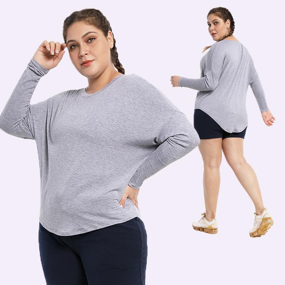 BUBBLELIME Modalite Batwing Fit Long Sleeve T-Shirt Yoga Wear_E04 (B Type)