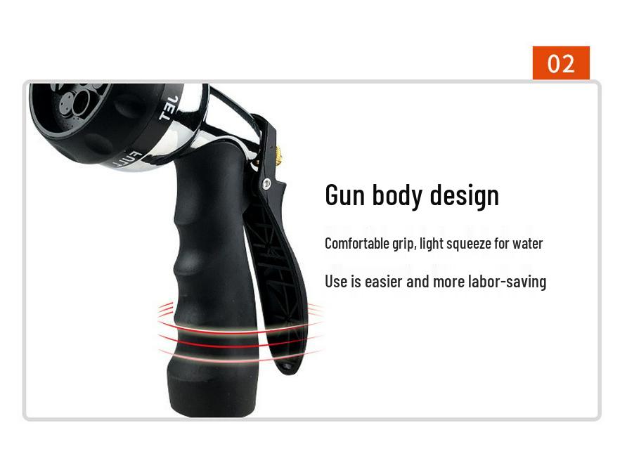 7-Modus Multifunktionales Metall-Wasserschlauch- & Garten-/Autowasch-Sprühgerät