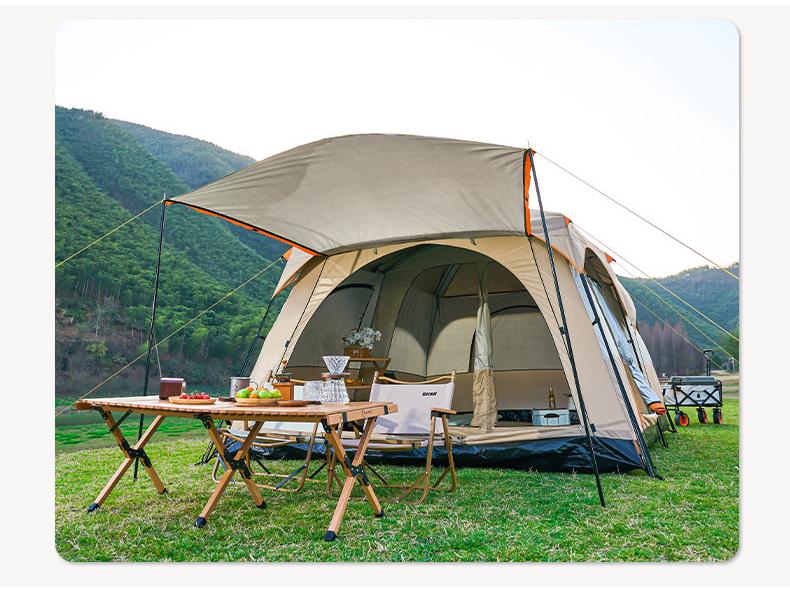 Tenda Portatile Lupo Artico: Due Stanze e Un Salone con Protezione Sole e Pioggia per il Campeggio