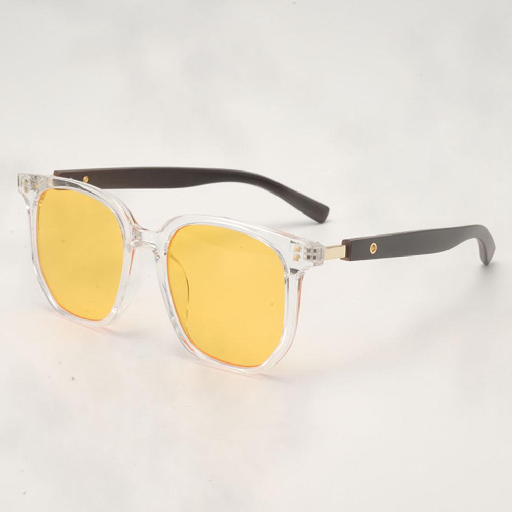 Vintage Wood Texture Sunglasses Temple Arms Square Design For Round Face Trendy Unisex Eyewear For Beach Travel And Parties