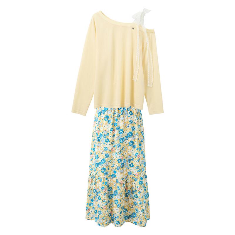 Women's Lyocell Floral Top & Skirt Set
