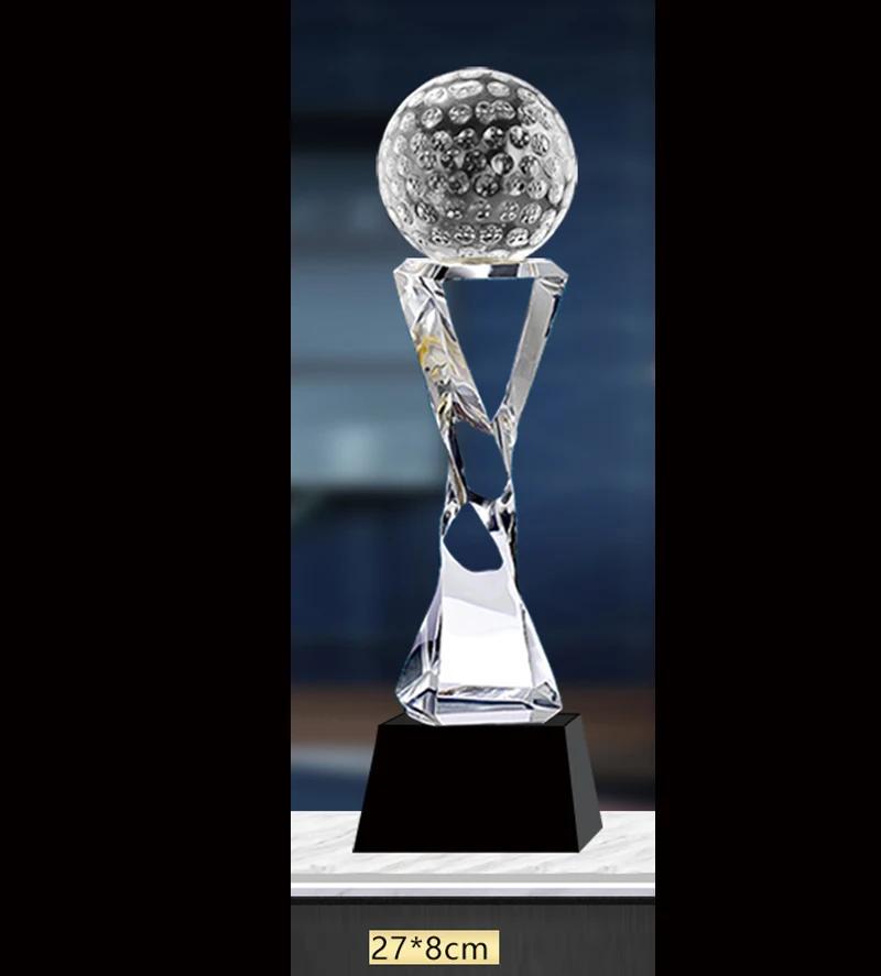 Customized High-End Golf Crystal Trophy, Souvenir, Home Decoration, Creative Metal Commemorative Rod, One Hole Award, 1Pc