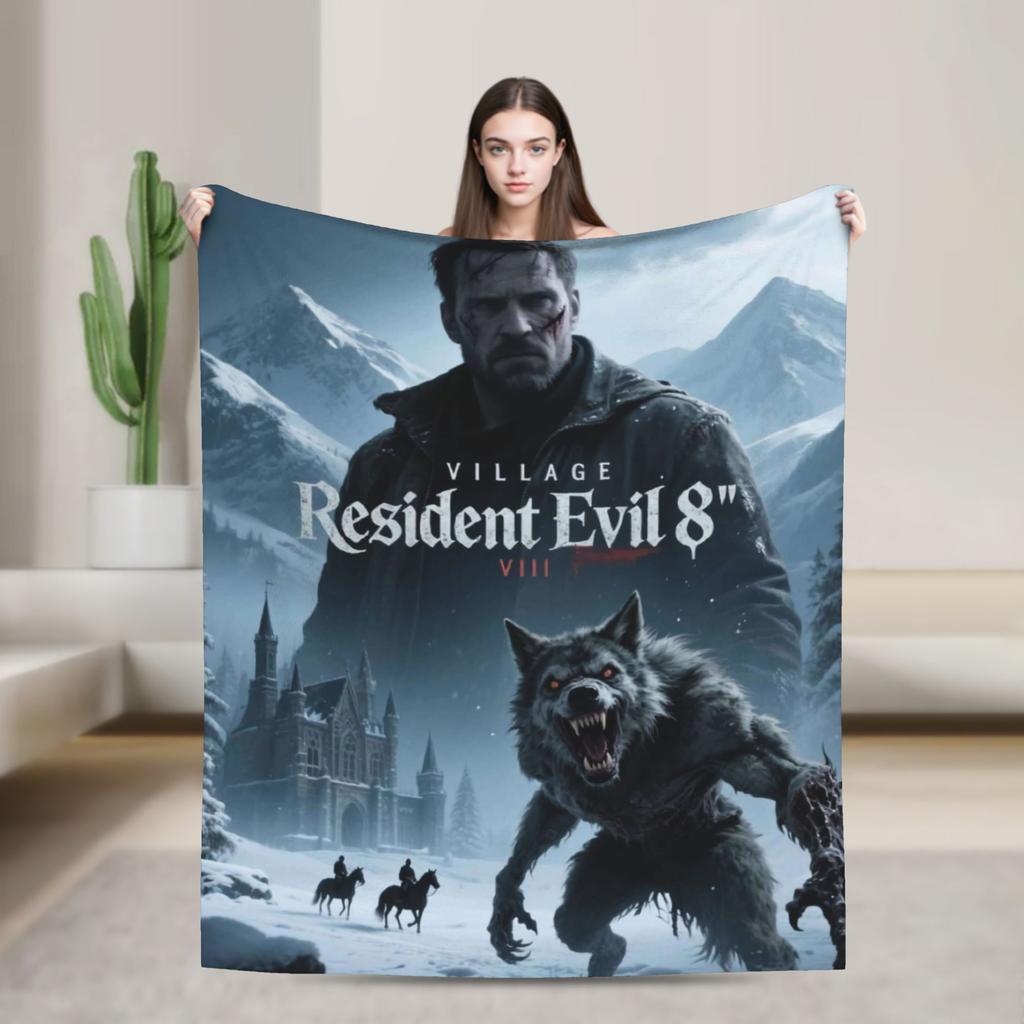 Resident Evils Village Warm Soft Blankets Girls Boys Plush Throw Blanket Comfortable Home Decor Flannel Bedspread Sofa Bed Cover