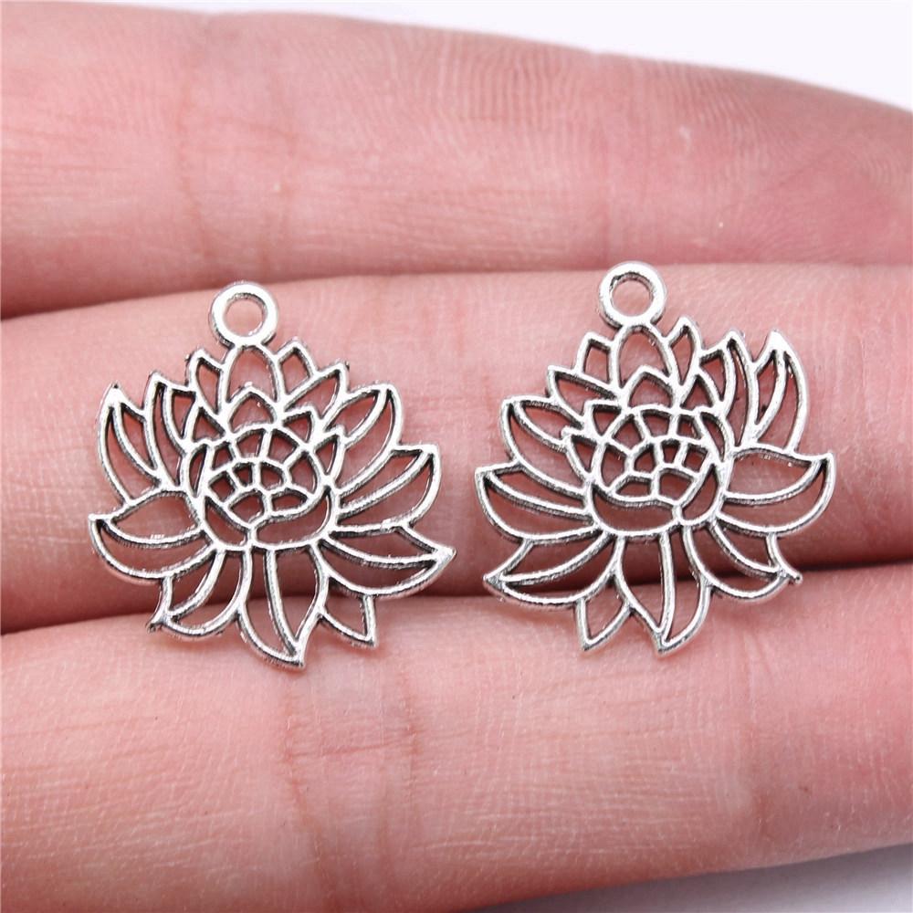 Charms Rose Lotus Pendants Wedding Jewelry Findings QC107