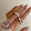 Korean Retro Geometric 925 Silver Plated Open Ring for Women