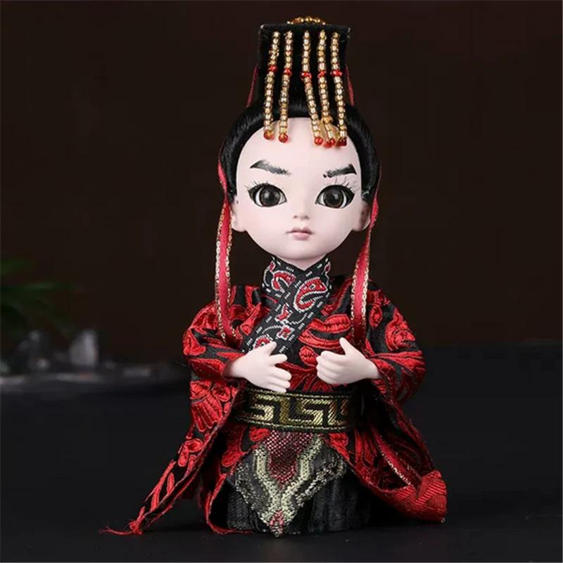 Chinese Opera Character Decoration Silk Doll Peking Opera Mask Doll Chinese Handmade Decorative Gifts Shop Decoration Doll