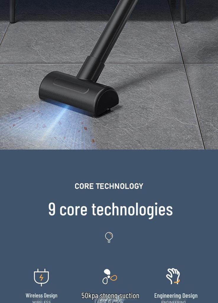 Portable Handheld High-Power Vacuum Cleaner with Wireless Charging and Strong Suction for Home and Car Use