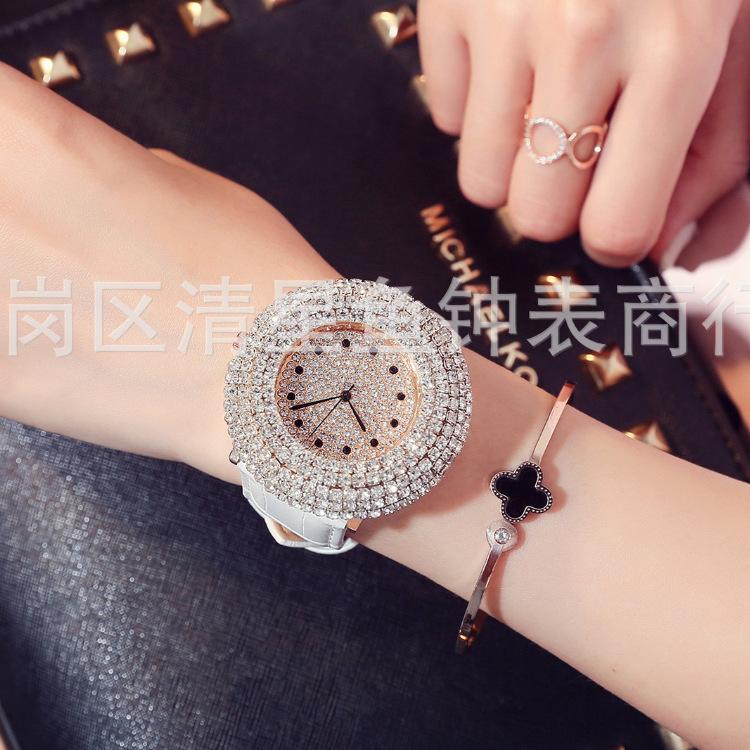 Full Diamond Watch, Diamond-Set Simple Fashion Korean Girls Watch, Fashion Watch Diamond
