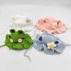 Cappello intrecciato a mano per animali domestici, simpatico cartone animato gatto cane, abbigliamento cappello decorazione, copricapo per animali domestici