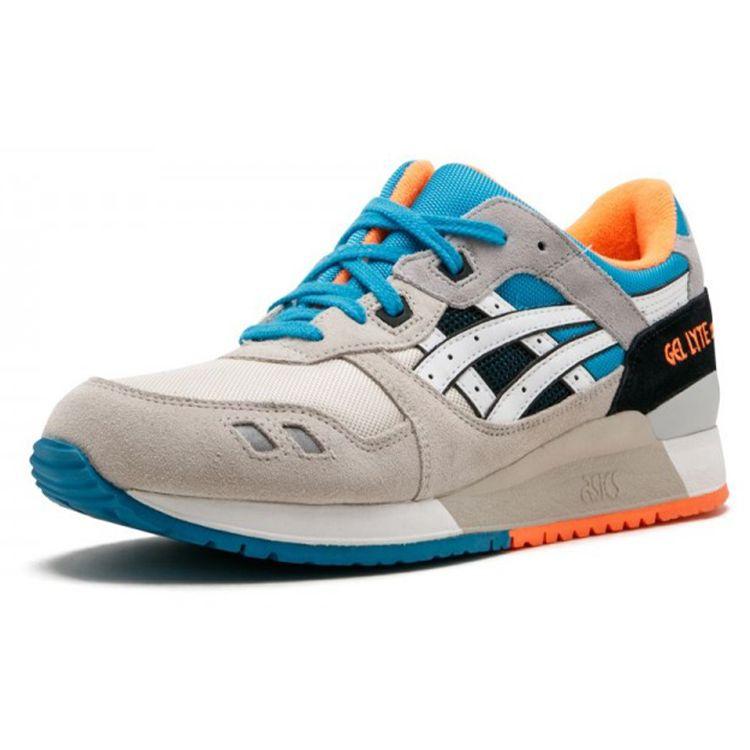Asics Gel Lyte 3 Grey Orange Unisex Sneakers White Off-White Bright-Orange H405N-9901