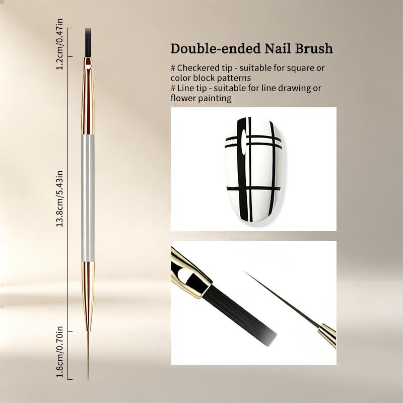 French Plaid Nail Art Brushes Set Line Grid Pattern Drawing Pen for DIY UV Gel Extension Paint Supplies Manicure Tool
