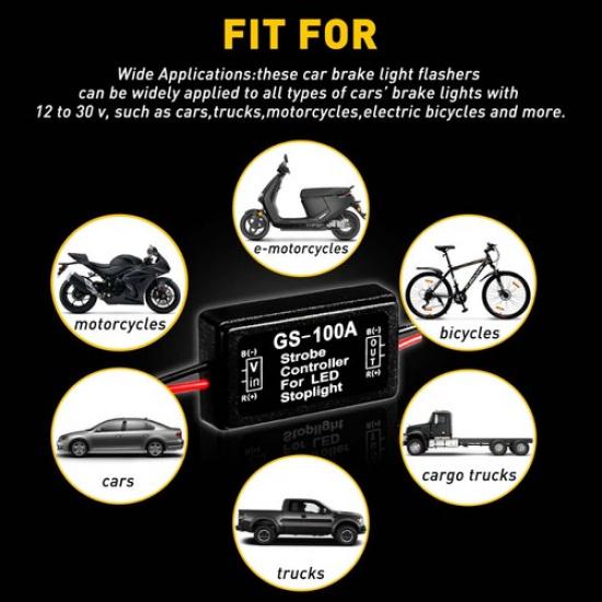 GS-100A Flash Strobe Controller Flasher Module Box For LED Brake Stop Light