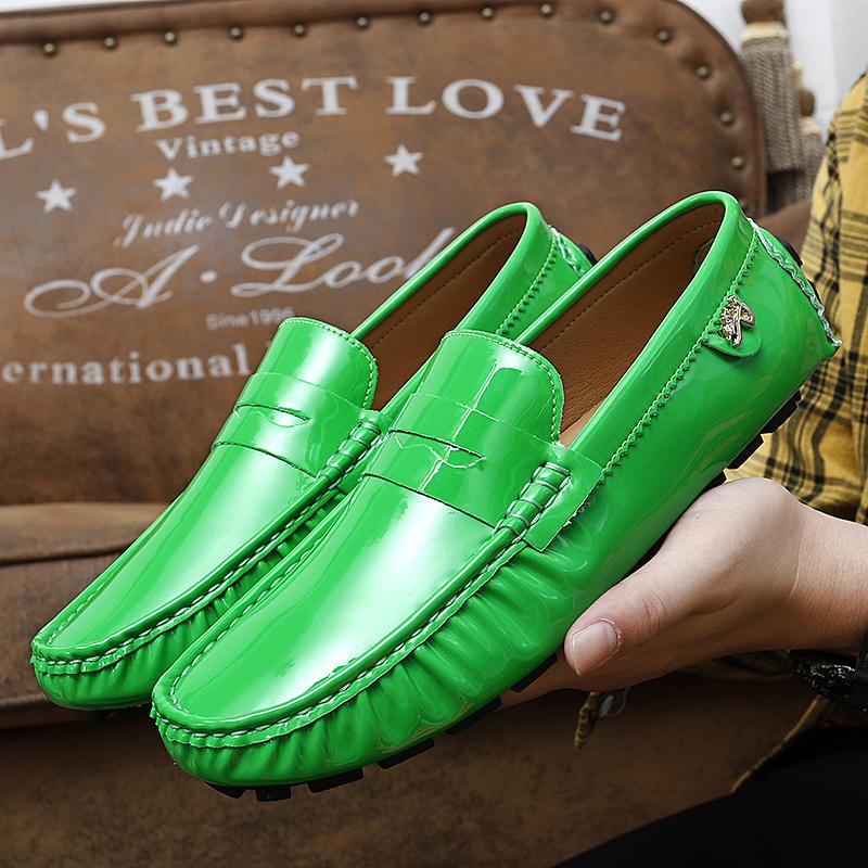 Fashion New Stylish Mens PU Leather Loafers Non Slip Walking Flats Breathable Outdoor Slip On Casual Shoes Male Office Driving Moccasins