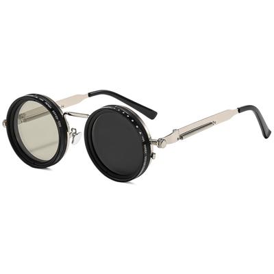 Round UV Suitable for Outdoor Activities and Silver [LUNARI] Sunglasses, 9-level Adjustable, Lenses, Polarized, Protection, Leisure, Unisex, (silver)