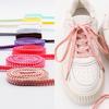 2Pair Flat Rope Shoelaces for Running Sneakers 6MM Elastic Athletic Shoelaces Replacement for Trainers 120/140/160CM Accessories