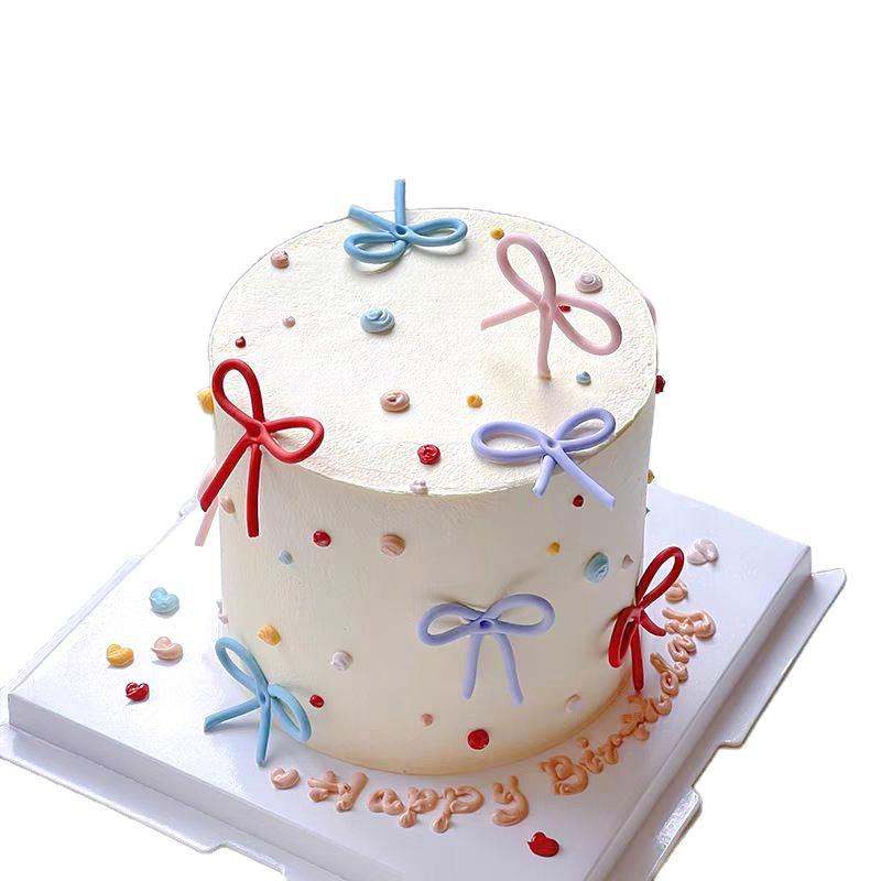 8pcs Soft Strips Colorful Party Plugin Ornament Dopamine Plastic Ornament Party Supplies Cake Topper Decorations Ins 4.5x3.5cm