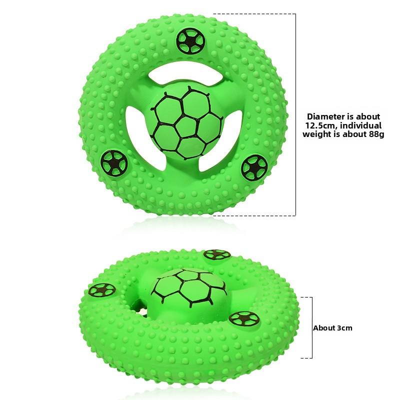 Pet Latex Toy Football Basketball Steering Wheel Teething Toy for Relaxation and Entertainment Sound-producing Frisbee Dog Toy