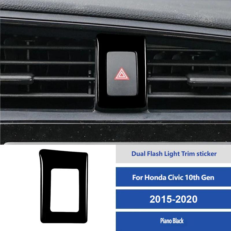 For Honda Civic 10th Gen 2015-2020 Car Stickers Stainless Steel Trim the Front Air-conditioning Outlet Decoration Cover Trim