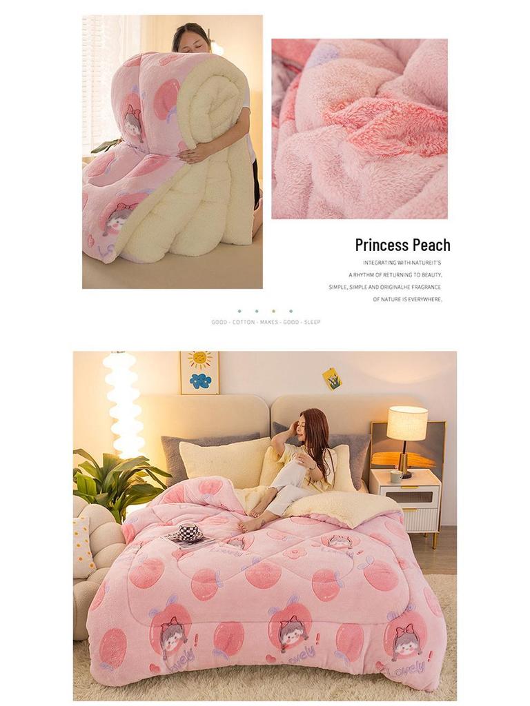 Thickened Winter Coral Fleece Blanket with Snowflake Design for Dormitory Mattresses