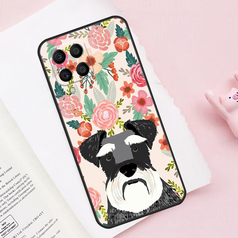 Schnauzer Puppy Dog Art For Samsung Galaxy M13 M23 M33 M53 M30s M31s M32 M52 M12 M55 M15 M20 M21 M51 M34 M54 Case