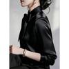Elegant Satin Bow Tie Blouse for Women Long Sleeve Formal Office Shirt