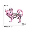 Enamel Cat Pin for Women Unisex Rhinestone Cats Brooch Kitten Lapel Pins Banquet Party Backpack Gifts Jewelry Accessories